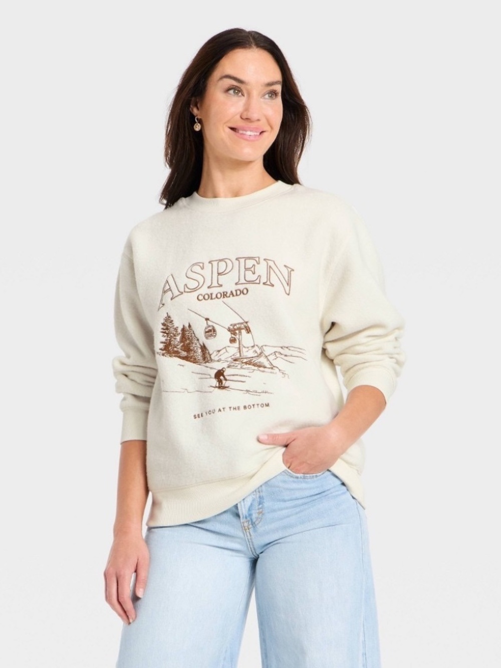 Women's Holiday Knit Embroidered Pullover Sweatshirt